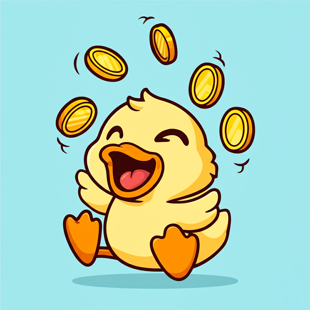Airdrop Mascot with Gold Coins